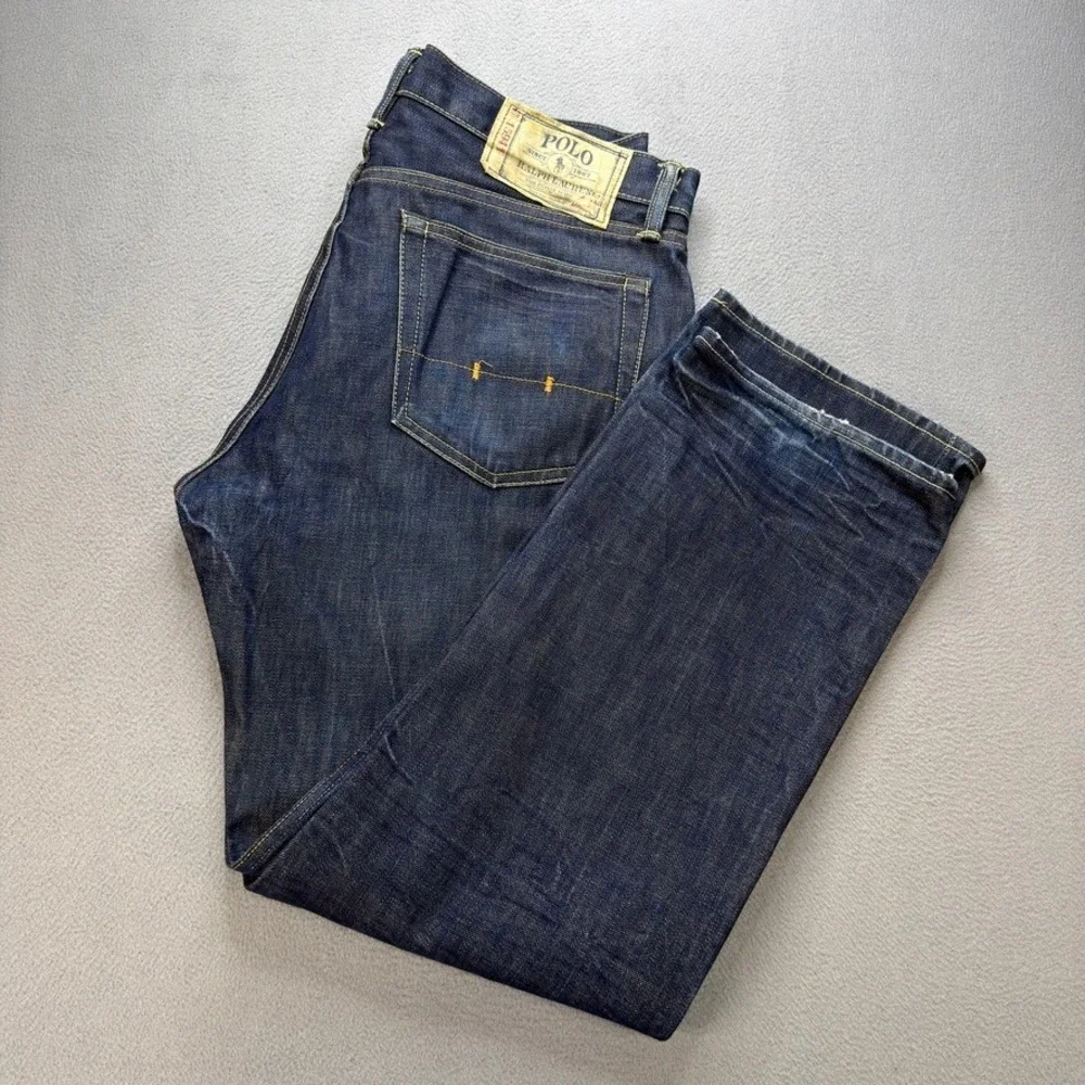 Polo Ralph Lauren Straight Leg Jeans 34x30 (FIT 36x30) Blue Denim Button Fly